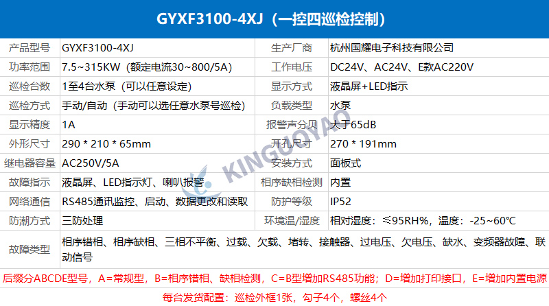 消防泵巡檢控制器GYXF3100-4XJ，一控四低速巡檢